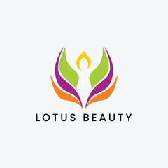 lotus flower logo design vector