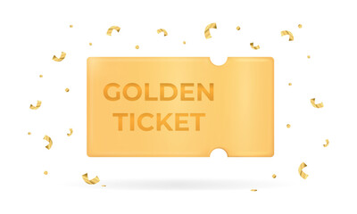 Gold Coupon ticket mockup.Golden discount ticket,special offer promotion isolated card on transparent background.Online payment, Business and finance concept. Vector illustration EPS 10
