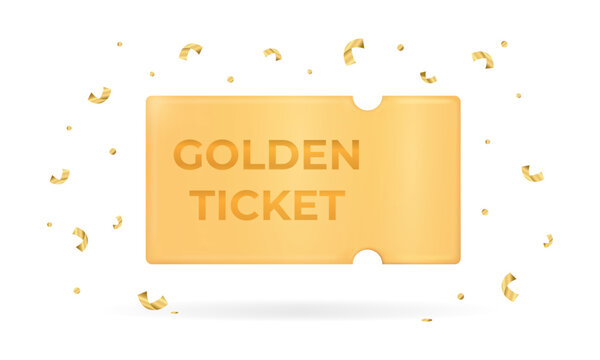 Gold Coupon ticket mockup.Golden discount ticket,special offer promotion isolated card on transparent background.Online payment, Business and finance concept. Vector illustration EPS 10