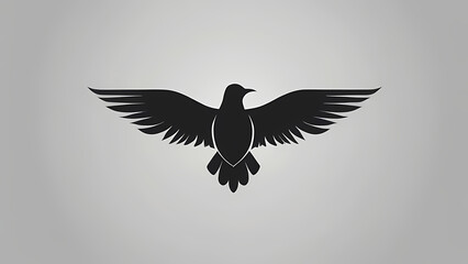 Monochromatic Bird Logo Icon (Gestalt Design) - obrazy, fototapety, plakaty