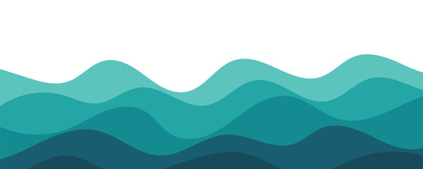 Blue ocean wave layer vector background illustration