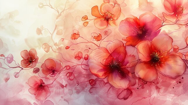 Mothers Day Floral Watercolor Artwork Generative AI