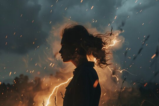 Intense photo person struck lightning intense emotion fear awe atmospheric dramatic moment 03