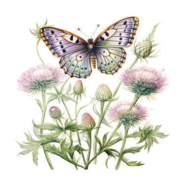 Watercolor Butterfly Flowers: Delicate and Whimsical Nature Art