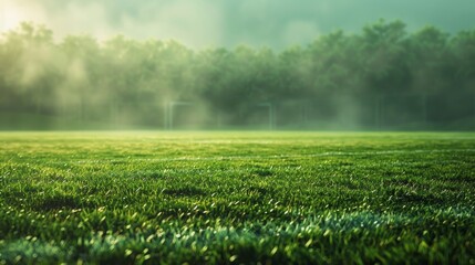 Vibrant Summer Soccer Field on Lush Grass Generative AI