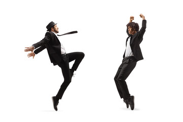 Fototapeta na wymiar Full length shot of two male dancers dancing