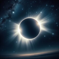 Planet eclipse digital illustration universe astronomy concept