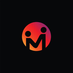 logo letter m text logo design vector