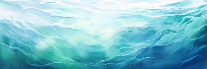 Fototapeta na wymiar Underwater World Abstract Oil Art with Ocean Waves. Sea Water Surface. Generative AI