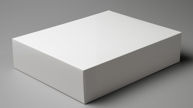 Bo&icirc;te en carton pos&eacute; sur un fond neutre. Mock-up pour marque, entreprise. Objet, colis, emballage. Commerce, entrep&ocirc;t. Pour conception et cr&eacute;ation graphique. 