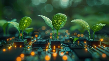 harness the power of technology for sustainability: glowing plants showcase digital ecology
