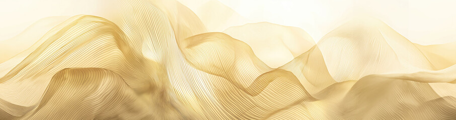 Abstract beige color waves made from thin lines background. Generative AI