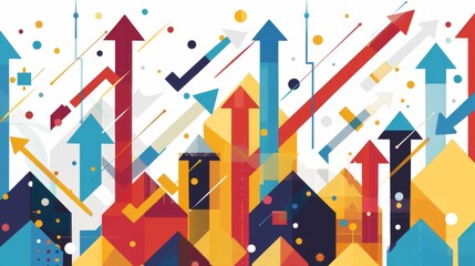 A colorful geometric pattern representing economic growth  AI generated illustration