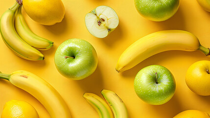 Food background - apple and banana background