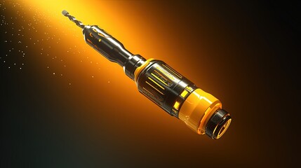 yellow screwdriver for repair on yellow background. 