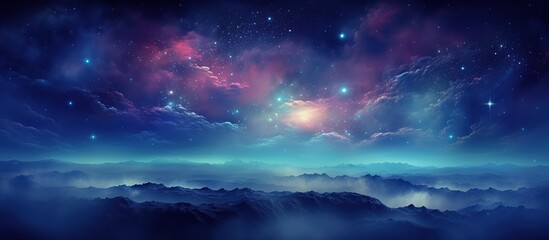 3d abstract space sky with stars and nebula Background Generative AI - obrazy, fototapety, plakaty