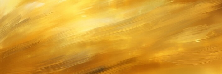 Brush Strokes on Luminous Golden Background Texture. Gold Abstract Artwork with Flowing Strokes. Generative AI - obrazy, fototapety, plakaty
