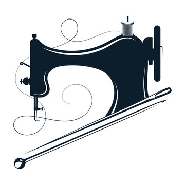 recommend clip art: Sewing machine and needle, design for sewing and cutting