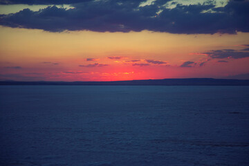 Beautiful pastel cloudy sunset