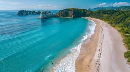 Serenity at Cathedral Cove: A Summer Day's Retreat. Concept Cathedral Cove, Summer, Nature Retreat, Tranquility, Serenity