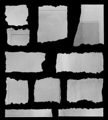 Torn papers on black - 785699903