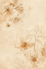 Minimalistic line drawing of flowers, offering a tranquil and artistic touch to any space it adorns.