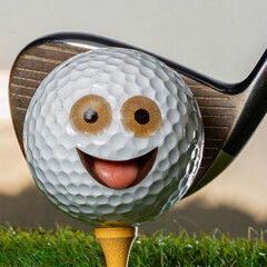 A golf ball ready to get whacked