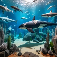 paper shark & killer whale