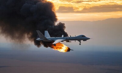 UAV drones in the face of conflict - obrazy, fototapety, plakaty