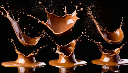 Decadent Delights: Set of Chocolate Splashes, Cut Out for Versatile Use