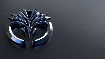 Logo 3d métal chrome anneau design moderne - obrazy, fototapety, plakaty