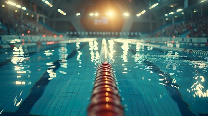 Olympic swimming pool made with Ai generative technology  - obrazy, fototapety, plakaty