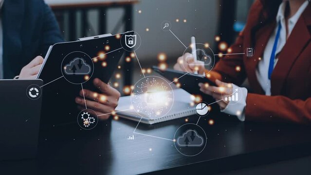 Digital transformation change management, internet of things. new technology bigdata and business process strategy, customer service management, cloud computing, smart industry.Ai technology.