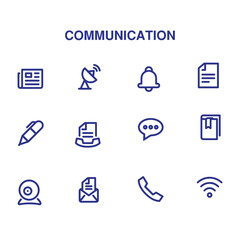 set of communication line vector icons