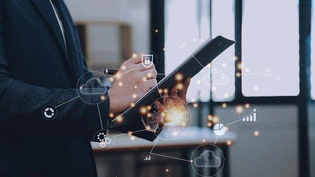 Digital transformation change management, internet of things. new technology bigdata and business process strategy, customer service management, cloud computing, smart industry.Ai technology.
