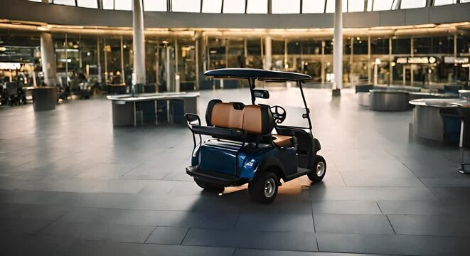 Golf cart in an airport.