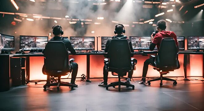 Esport players in a competition.