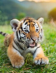 Baby tiger in the wild