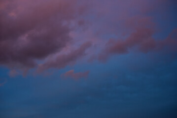 Beautiful scenic pink grey scenic gloomy cloudscape purple cloudy sky background
