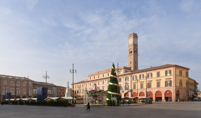 Piazza Aurelio Saffi, City Hall. Forli, Italy