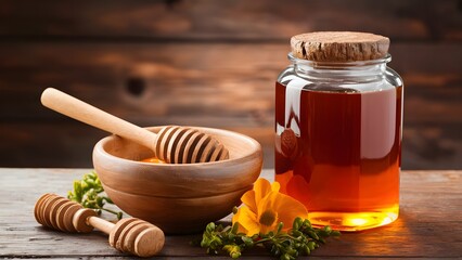 Honey in jar 