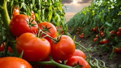 tomatoes in the garden