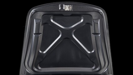 Underside of a carbon fiber car hood