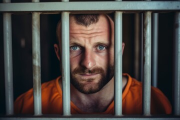 Man in jail cell prison