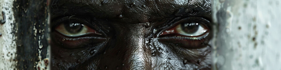 Obraz premium The Unseen Suffering: A Portrait of Deep Despair in a Black Man