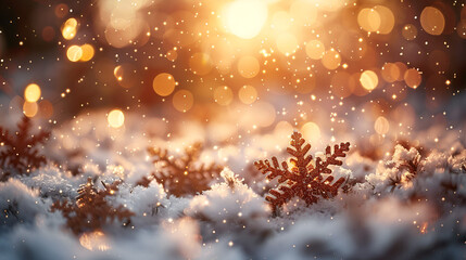 A blurred Christmas background with snowflakes,]
Winter christmas background snowy fir trees
