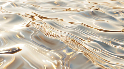 Golden reflective water surface rippling gently.