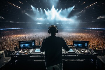 EDM DJ playing at big arena