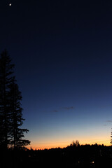February Washington Moonlight lighting the sky