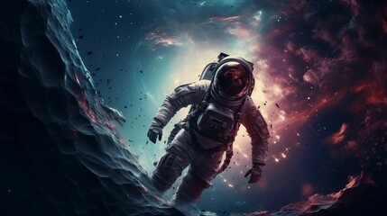 astronaut in the deep space.